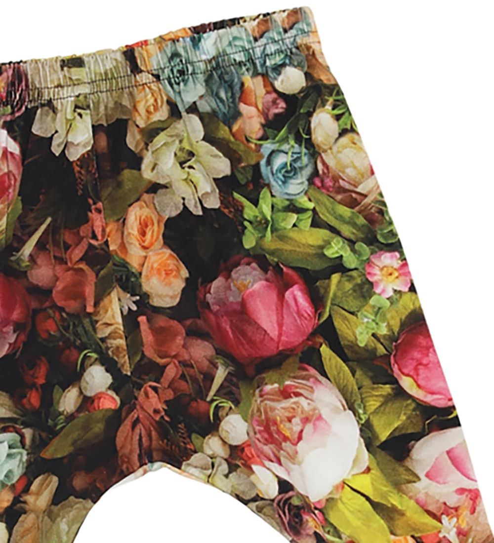 Christina Rohde Leggings - Baby - Sort m. Blomster