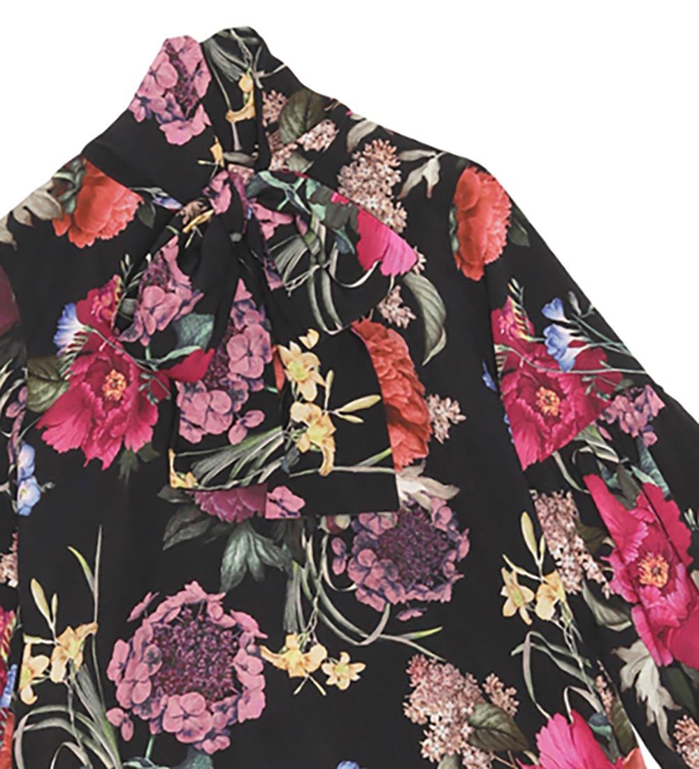 Christina Rohde Bluse - Sort m. Blomster