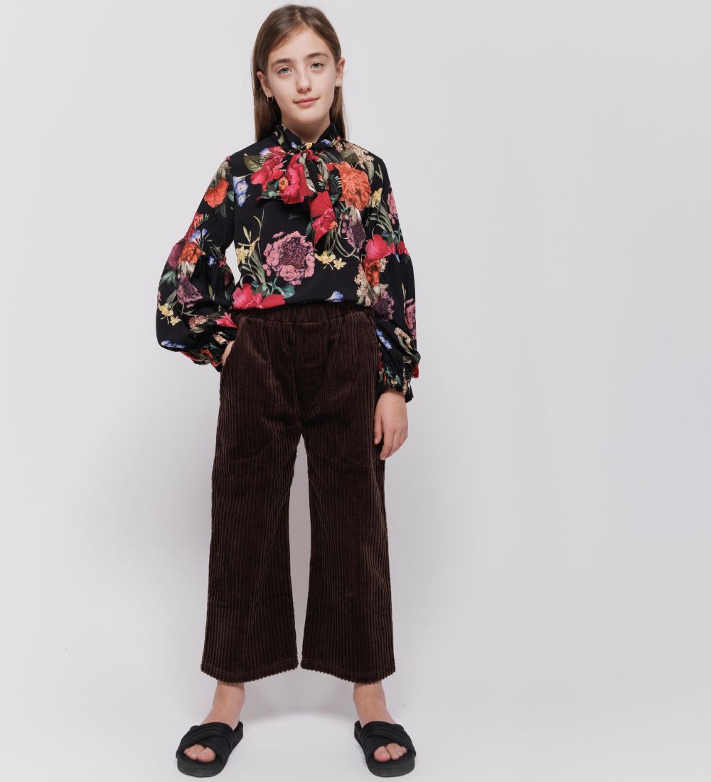 Christina Rohde Bluse - Sort m. Blomster