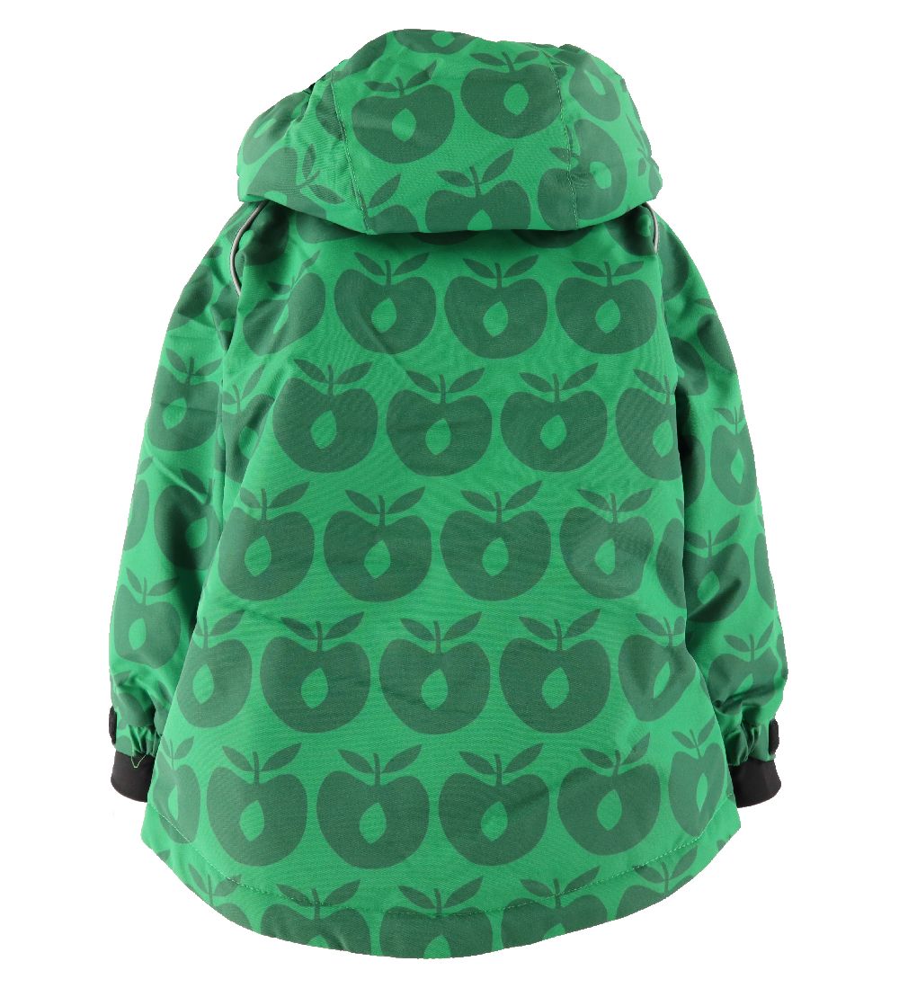Småfolk Vinterjakke - Apple Green m. Æbler