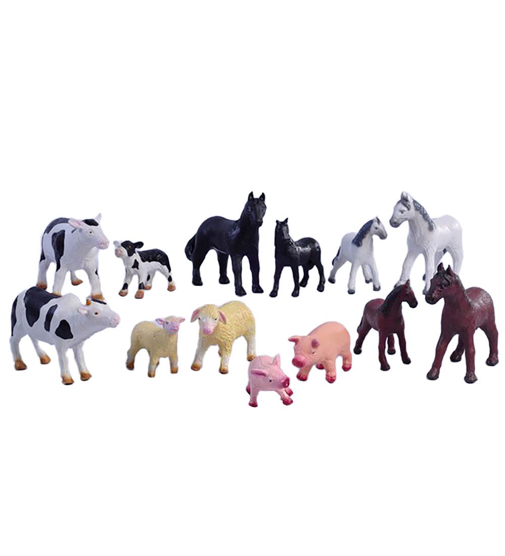Green Rubber Toys - Bondegårdsdyr - 13 Dyr