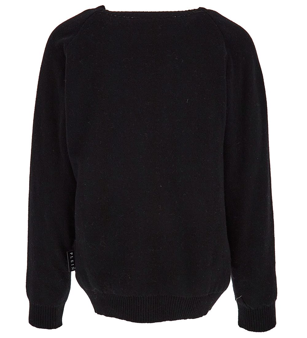 Philipp Plein Bluse - Uld/Viskose - Sort m. Logo