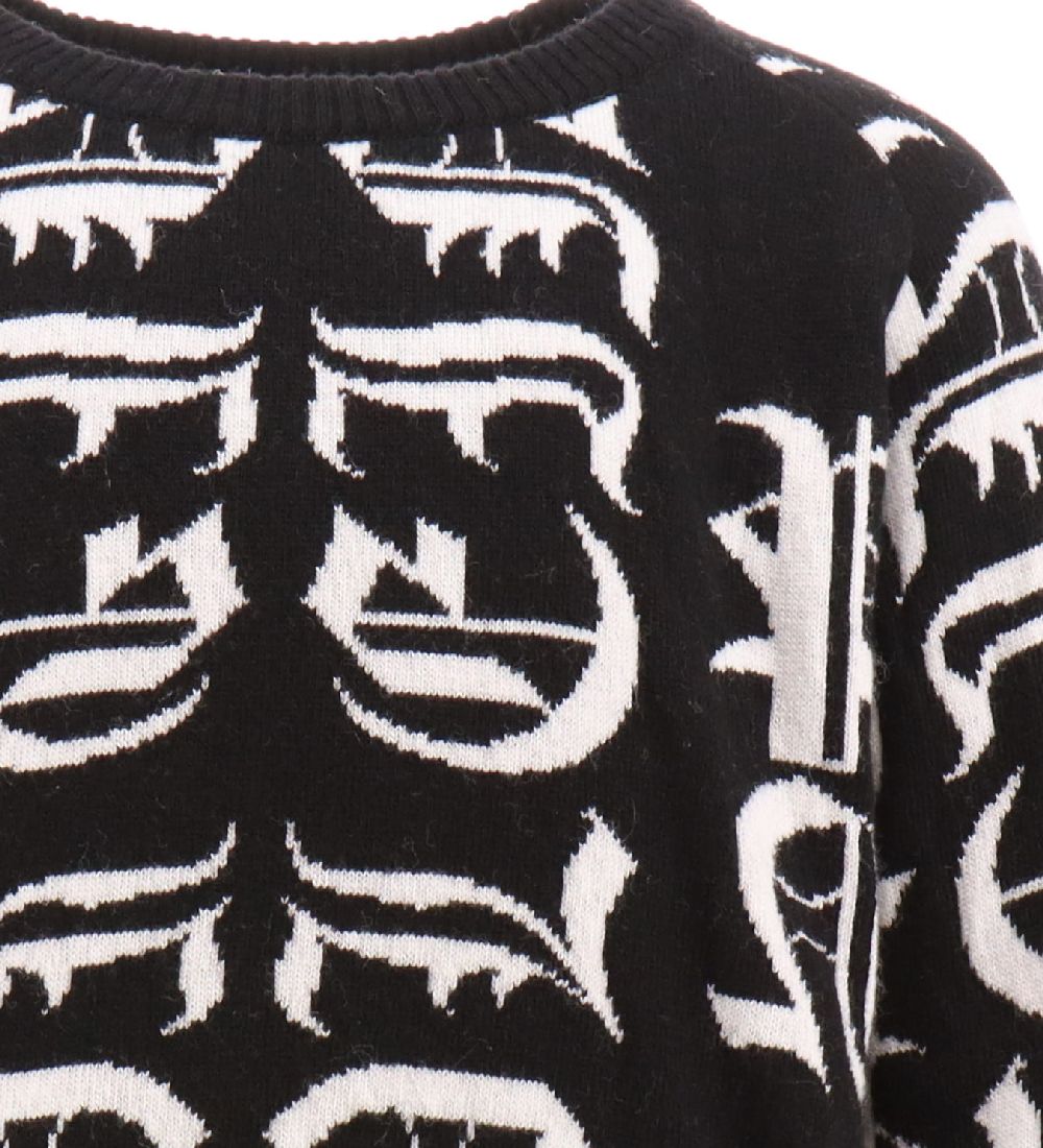 Philipp Plein Bluse - Uld - Sort m. Hvid
