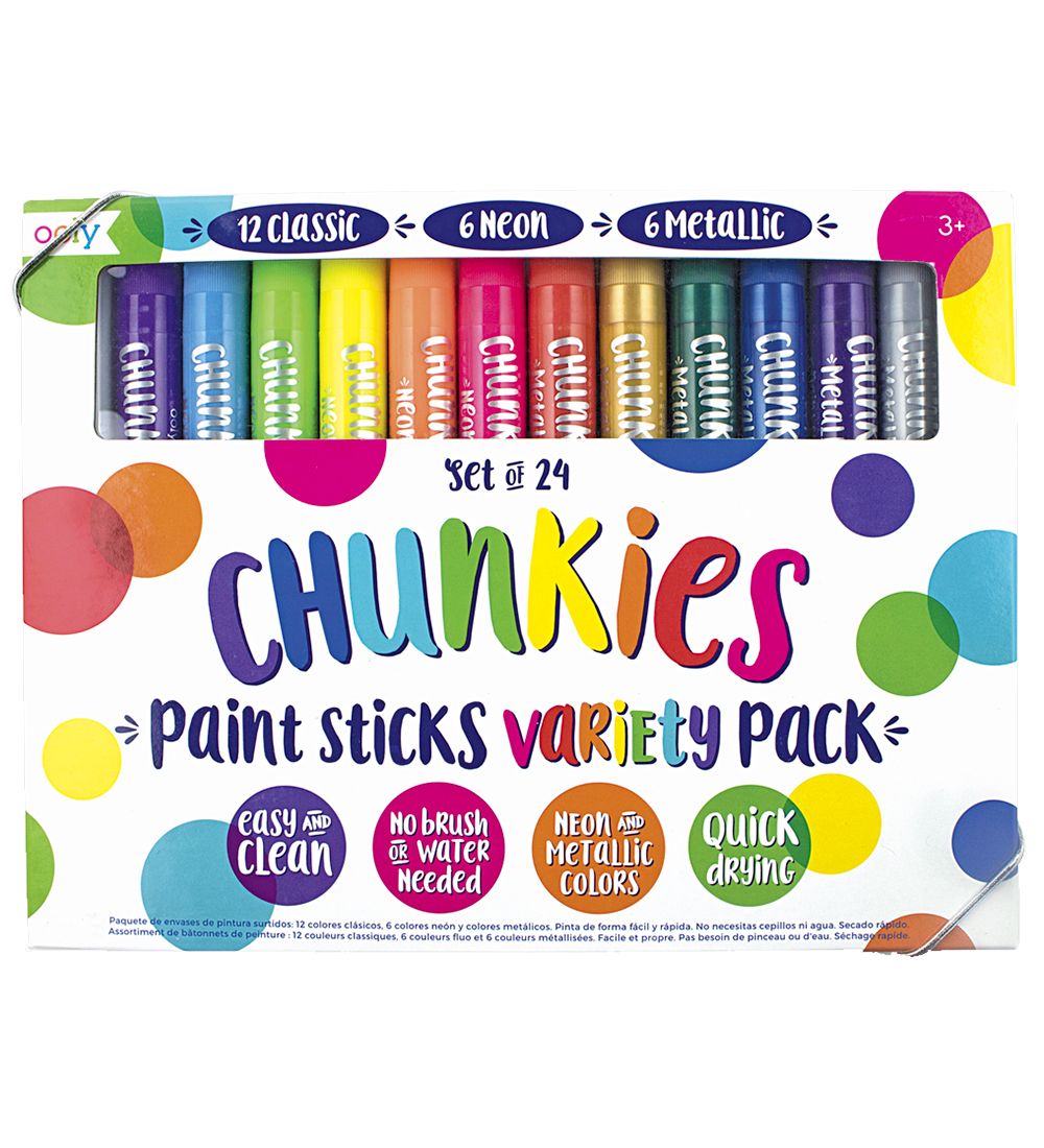 Ooly Tuscher - 24 Stk - Chunkies Paint Sticks Variety - Big