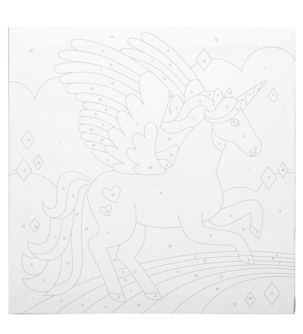 Ooly Paint By Number Sæt - Magic Unicorn