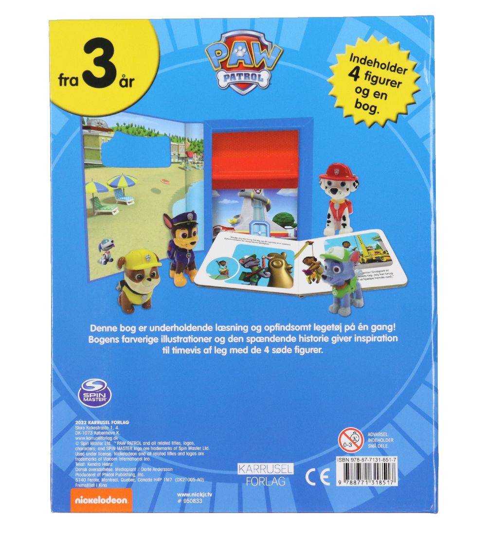 Karrusel Forlag Bog - Paw Patrol - 4 Figurer Og Bog