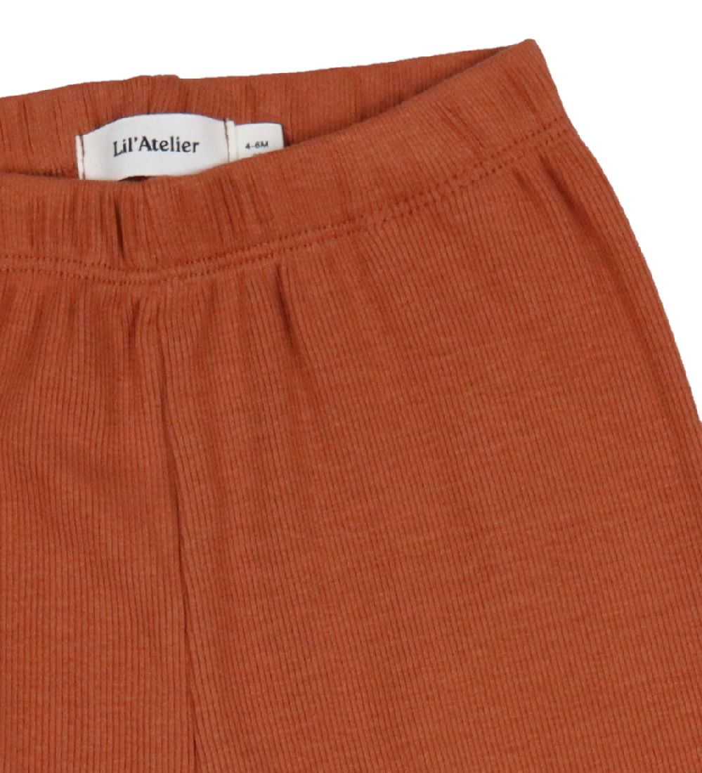Lil' Atelier Leggings - Rib - NbfGago - Baked Clay