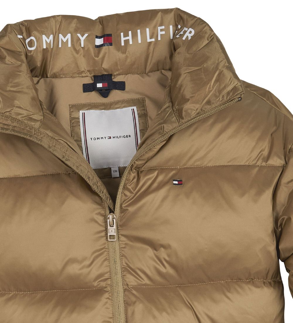 Tommy Hilfiger Dynejakke - Boxy Shiny Puffer