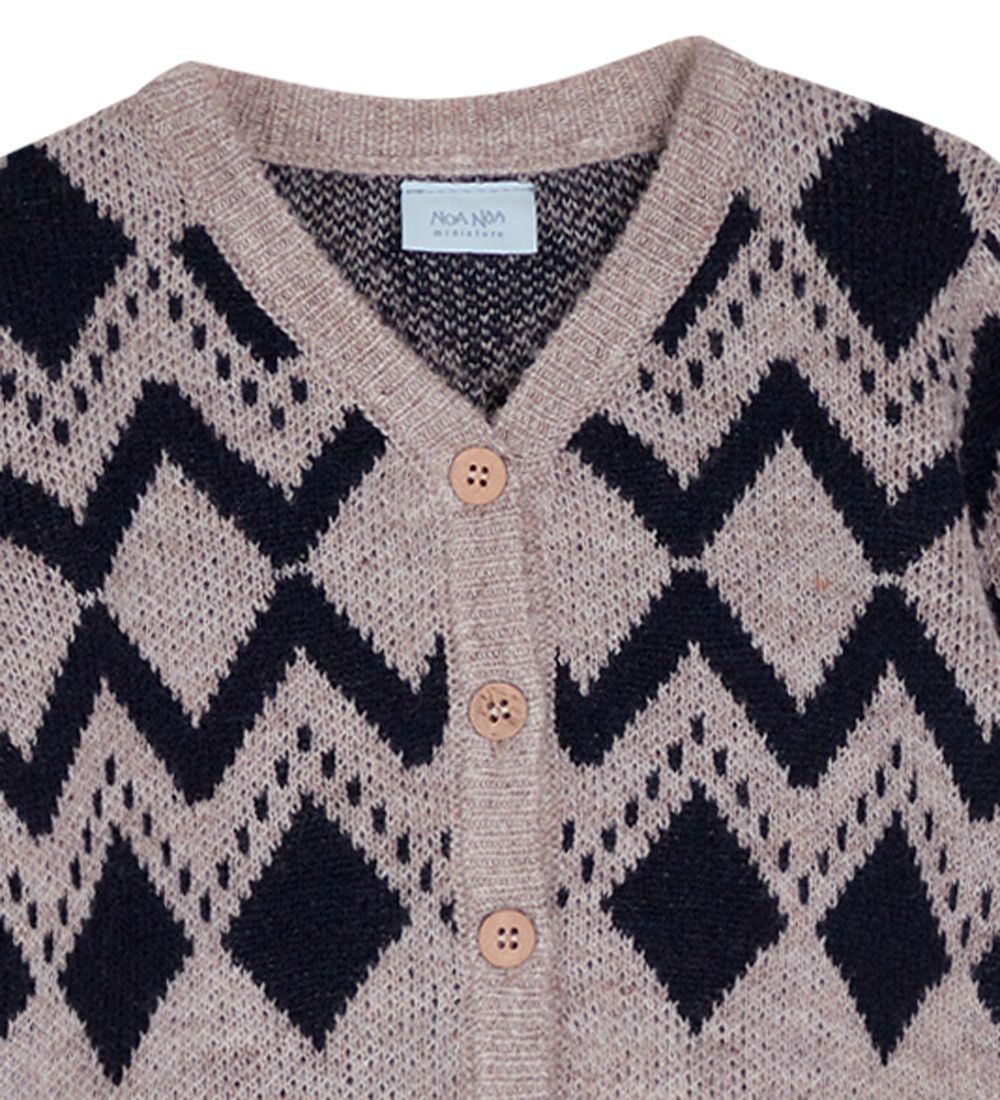 Noa Noa miniature Cardigan - Uld/Polyester - Nohr - Brown/Blue