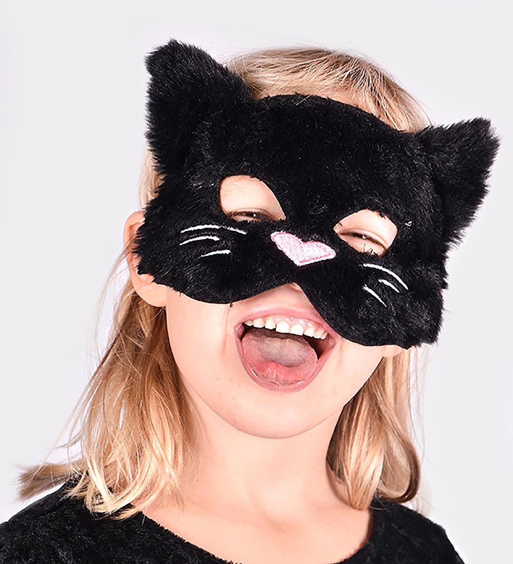 Den Goda Fen Udklædning - Maske Kat - Sort