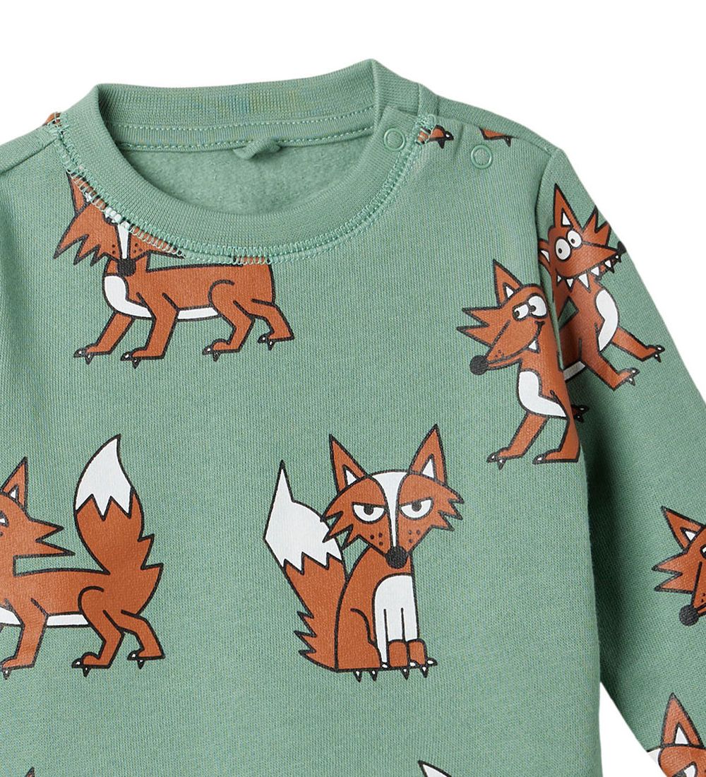 Stella McCartney Kids Sweatshirt - Støvet Grøn m. Ræve