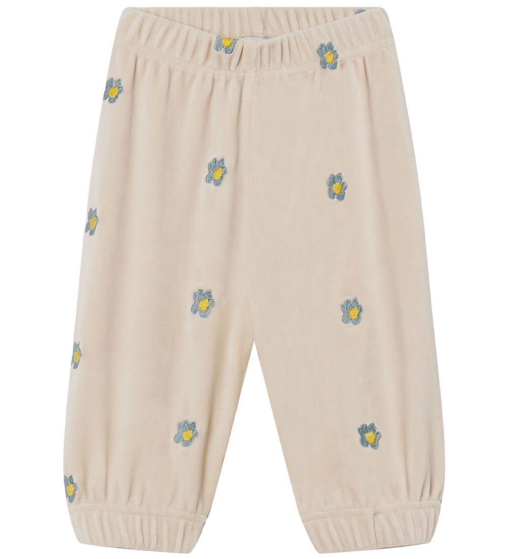 Stella McCartney Kids Velourbukser - Beige m. Broderi