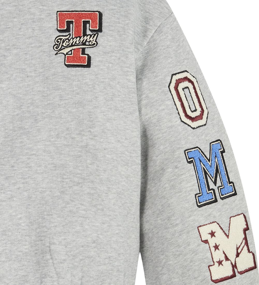 Tommy Hilfiger Sweatshirt - Tommy Badge Mock - Light Grey Heathe