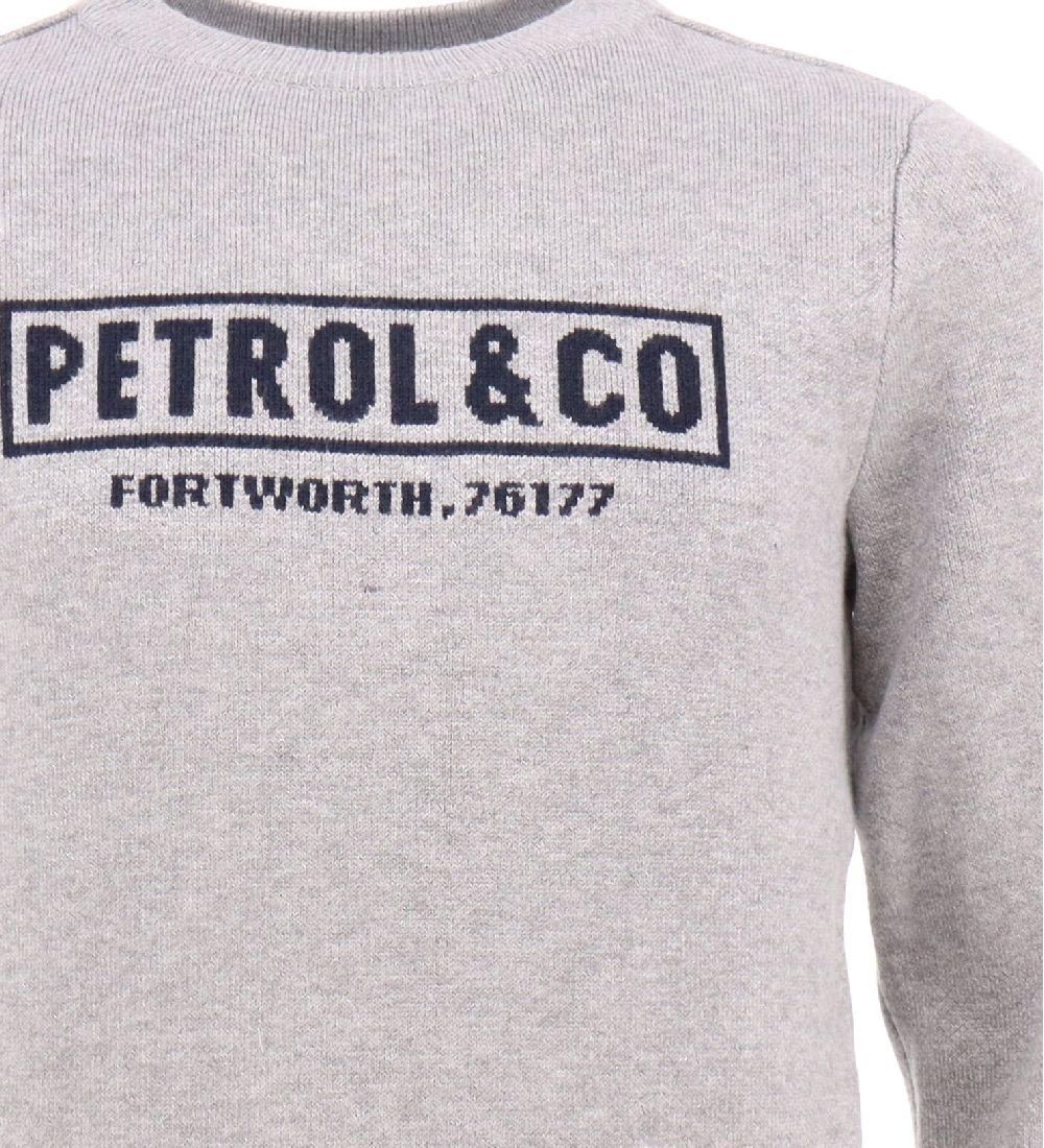 Petrol Industries Sweatshirt - Strik - Grmeleret m. Print