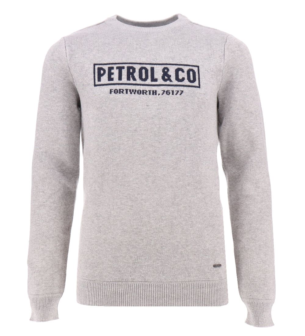 Petrol Industries Sweatshirt - Strik - Grmeleret m. Print