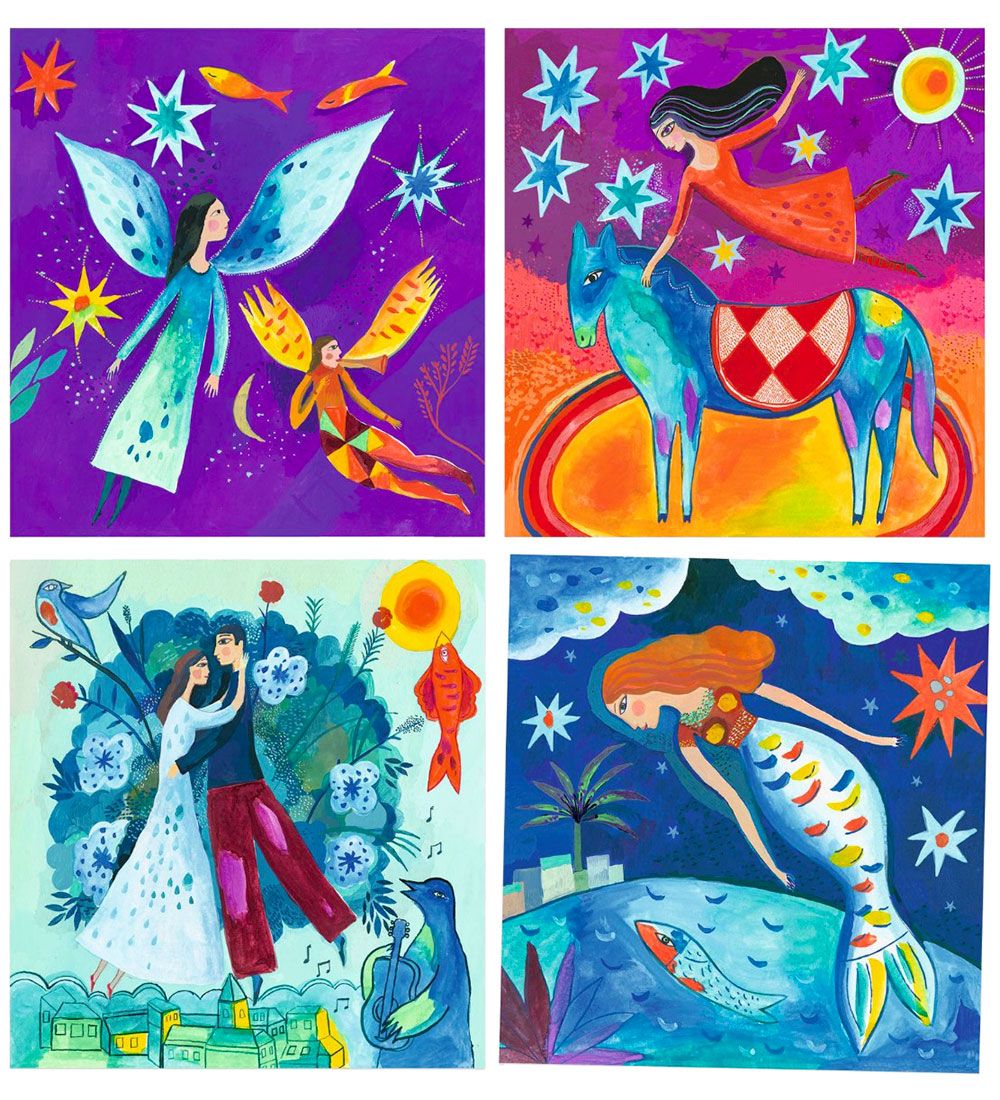 Djeco Kreasæt - 4 Motiver - Svævende Figurer