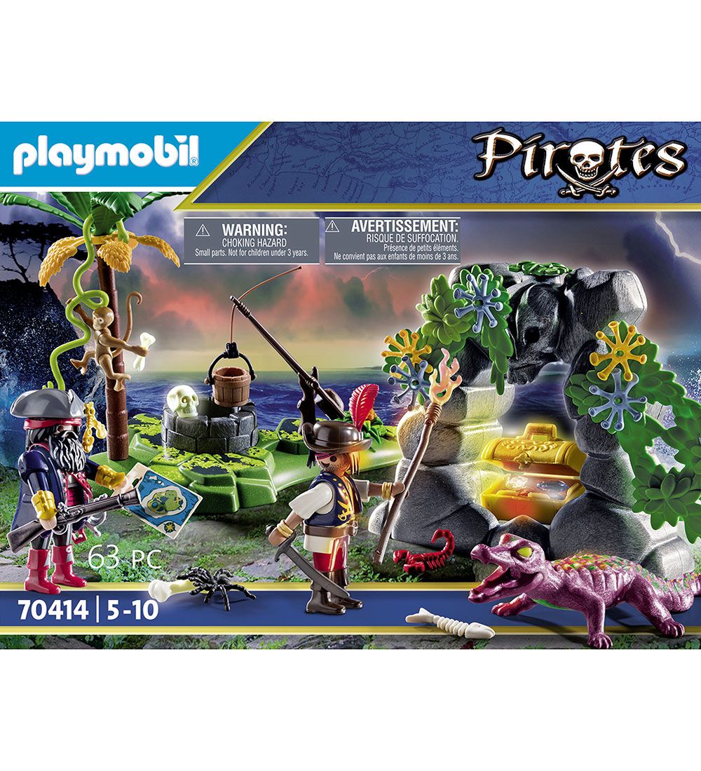 Playmobil Pirates - Pirat-skatteskjulested - 70414 - 63 Dele
