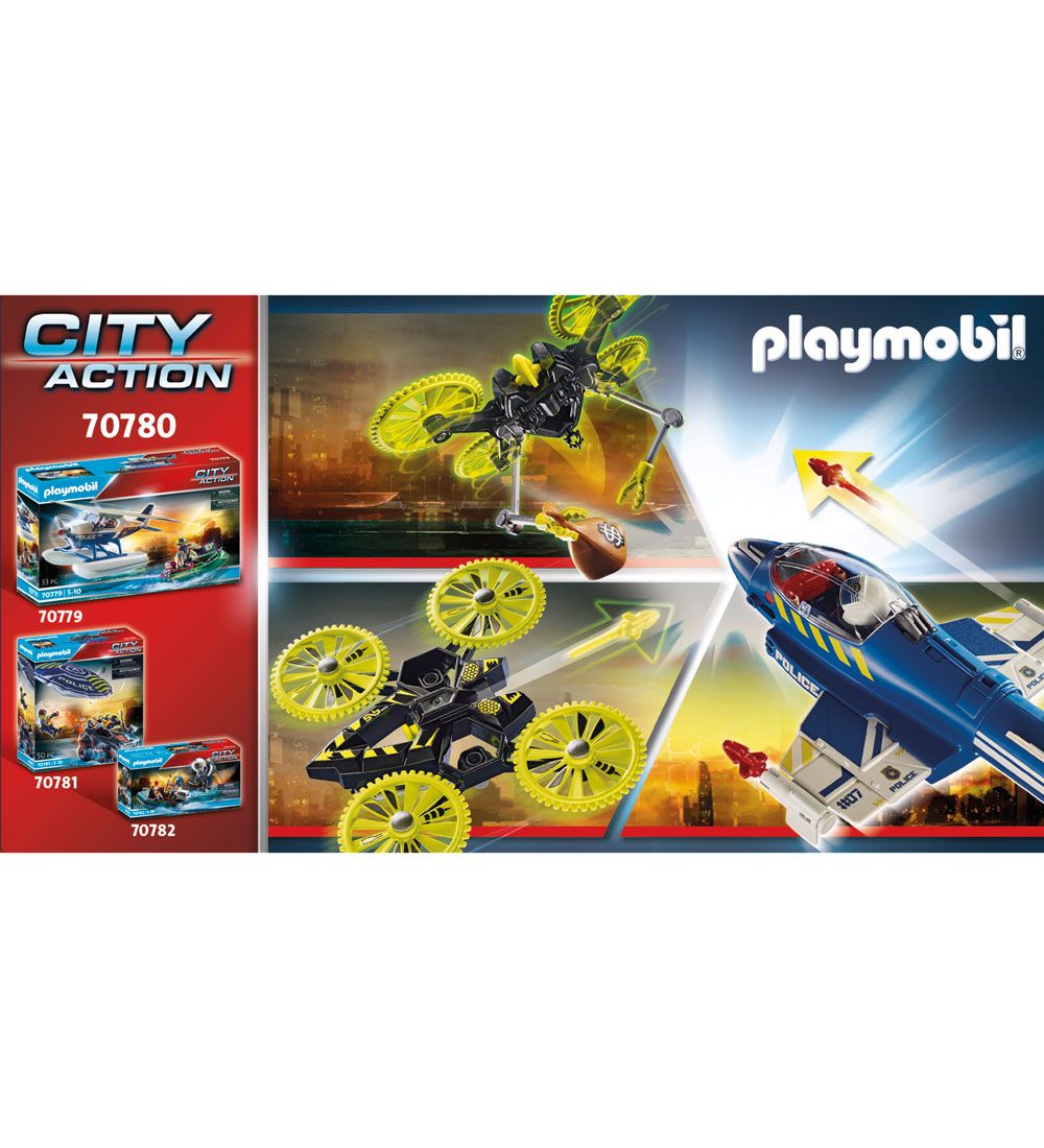 Playmobil City Action - Politi-jet: Dronejagt - 70780 - 44 Dele