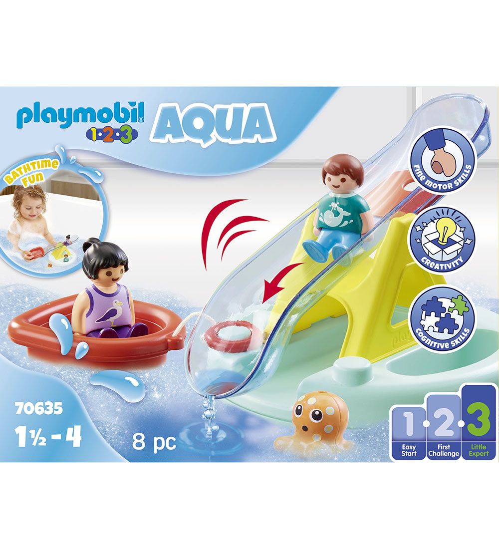 Playmobil 1.2.3 Aqua - Bades Med Vandrutsjebane - 70635 - 8 Del