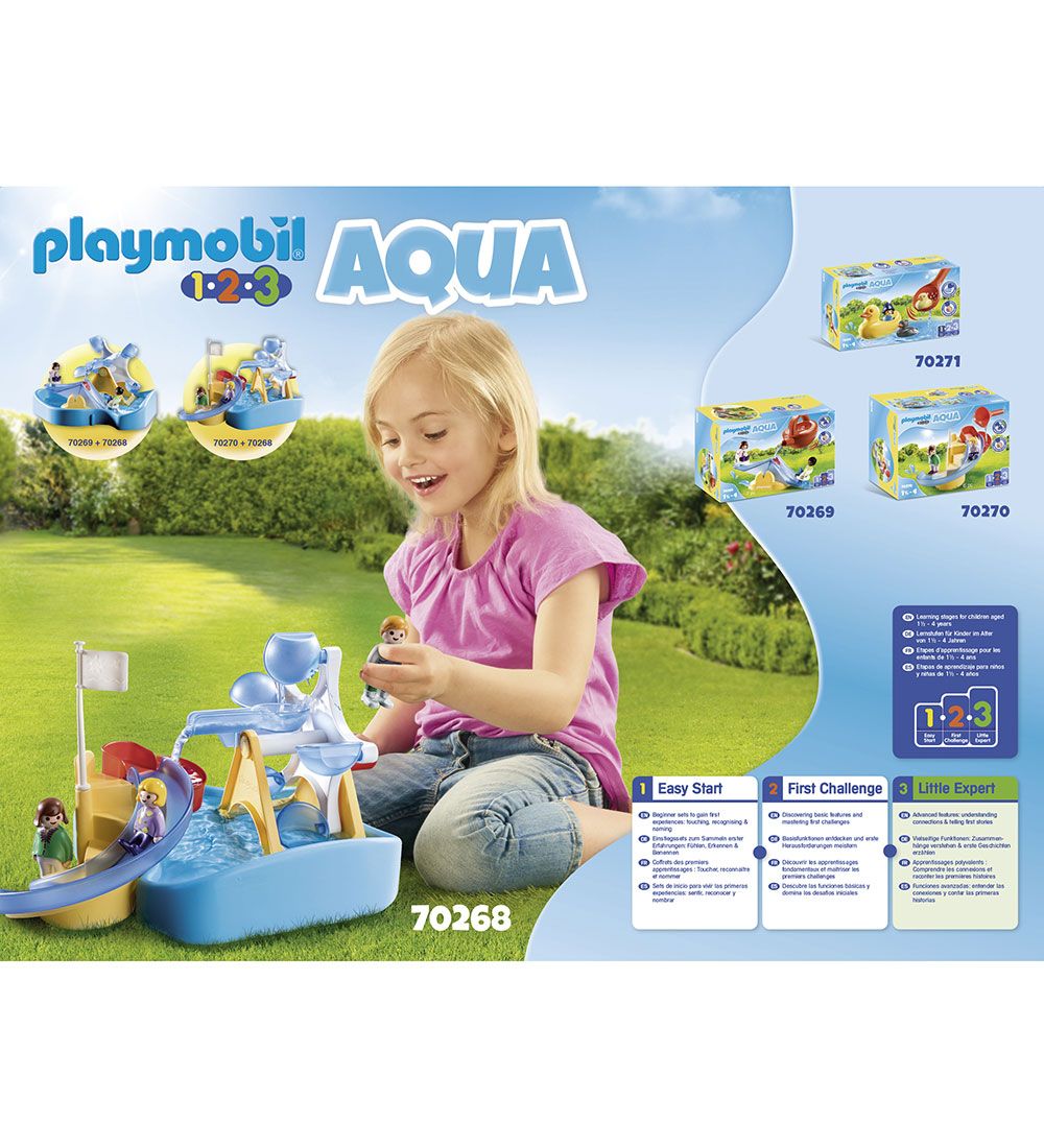 Playmobil 1.2.3 Aqua - Vandhjul Med Karrusel - 70268 - 8 Dele