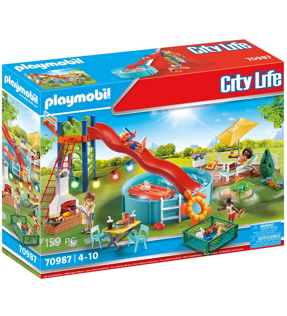 Playmobil City Life - Poolparty Med Rutsje... - 70987 - 159 Dele
