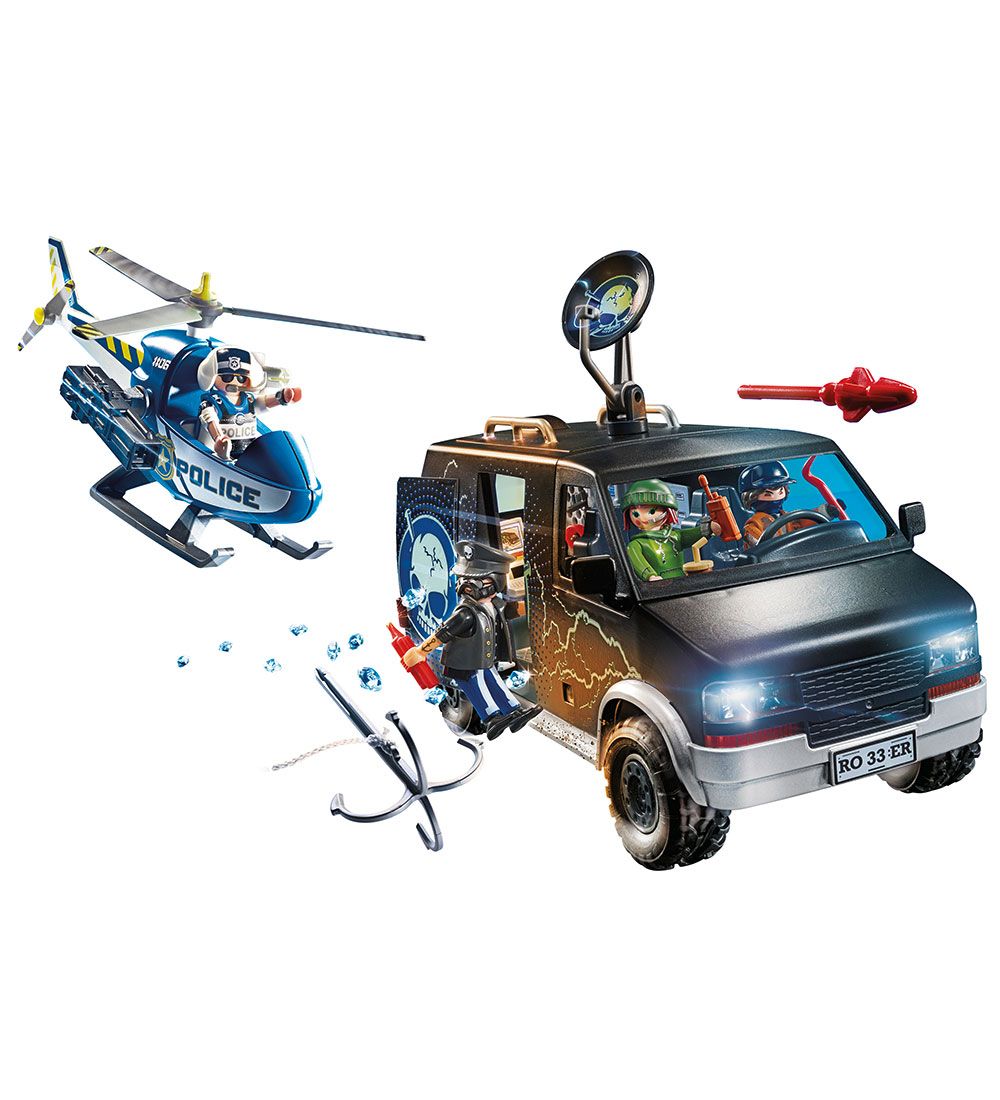 Playmobil City Action - Politihelikopter: Forfølgelse Af Flugtbi