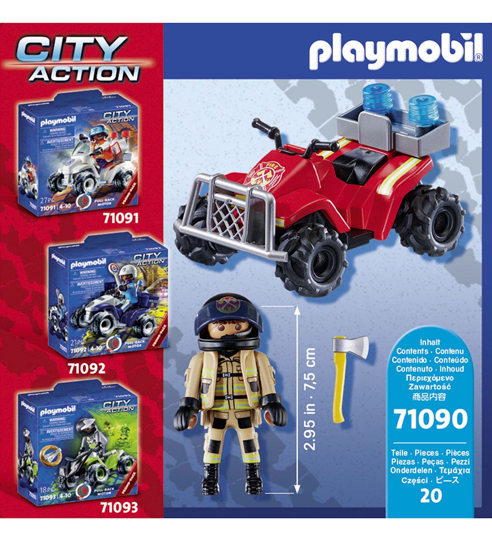 Playmobil City Action - Brandvæsen - Speed Quad - 71090 - 20 Del