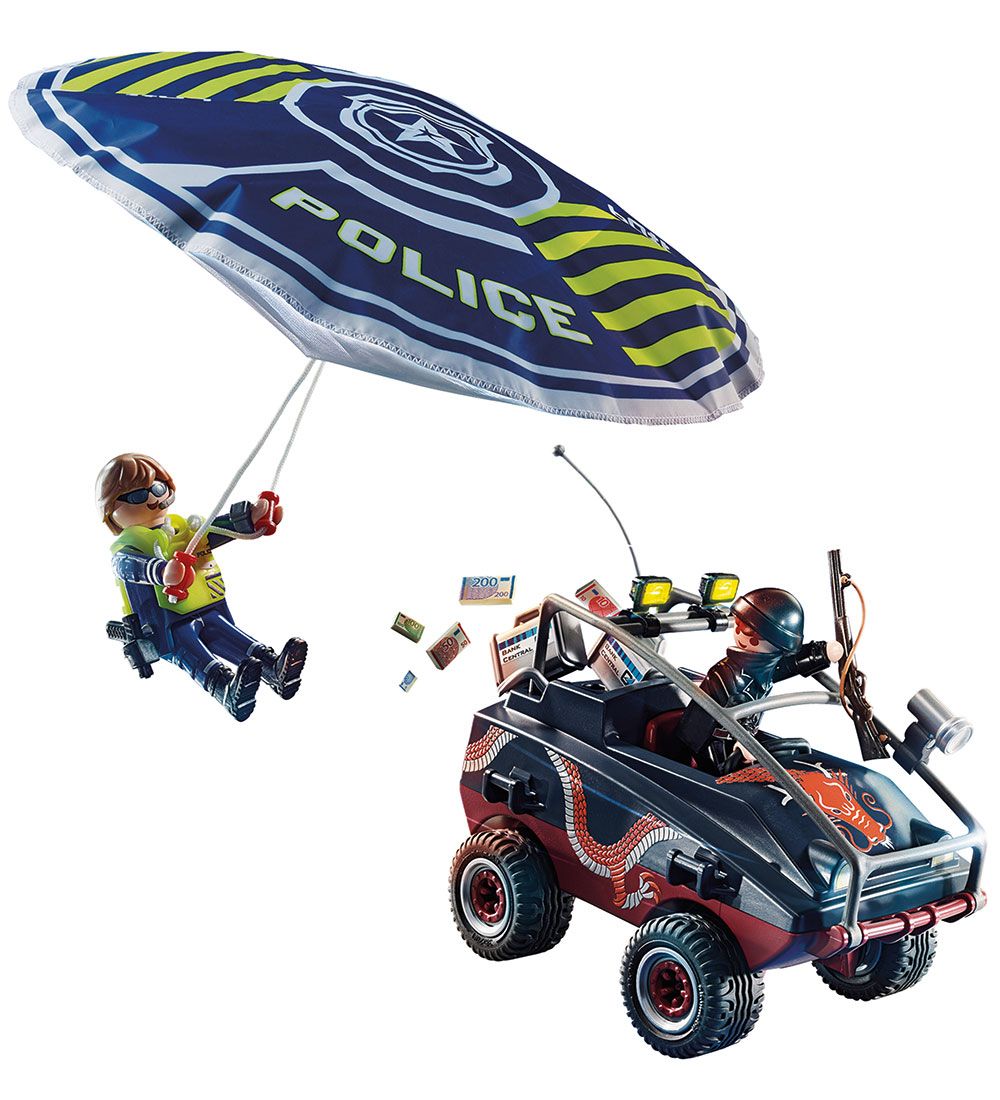 Playmobil City Action - Politi-faldskærm: Jagt Efter Amfibiekøre