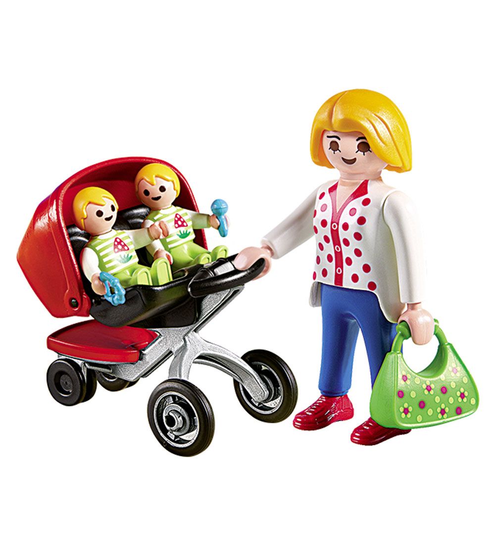 Playmobil City Life - Mor Med Tvillingeklapvogn - 5573 - 15 Dele
