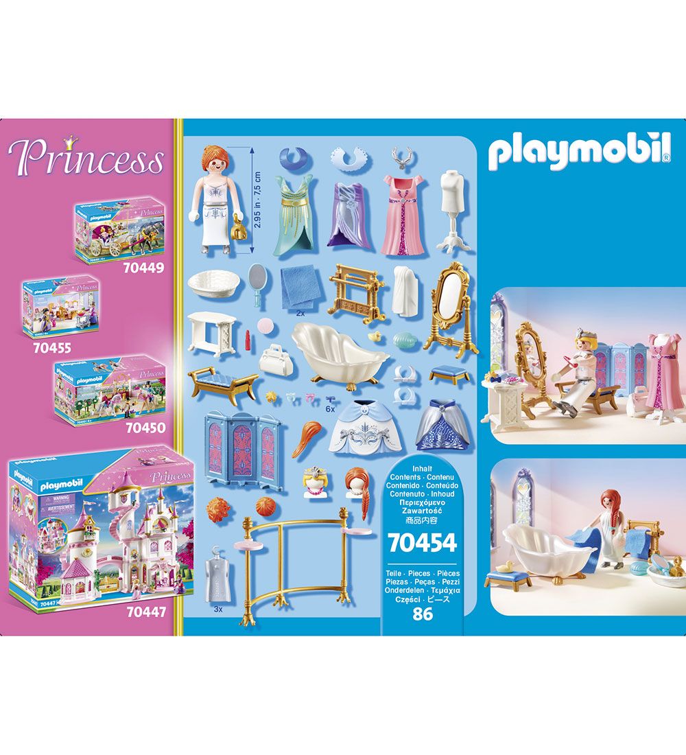 Playmobil Princess - Påklædningsværelse Med Badekar - 70454 - 86