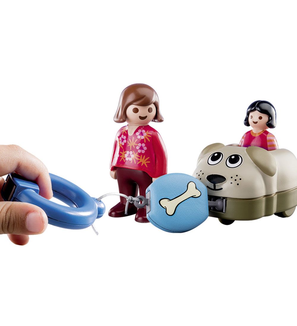 Playmobil 1.2.3 - Min Trækhund - 70406 - 6 Dele
