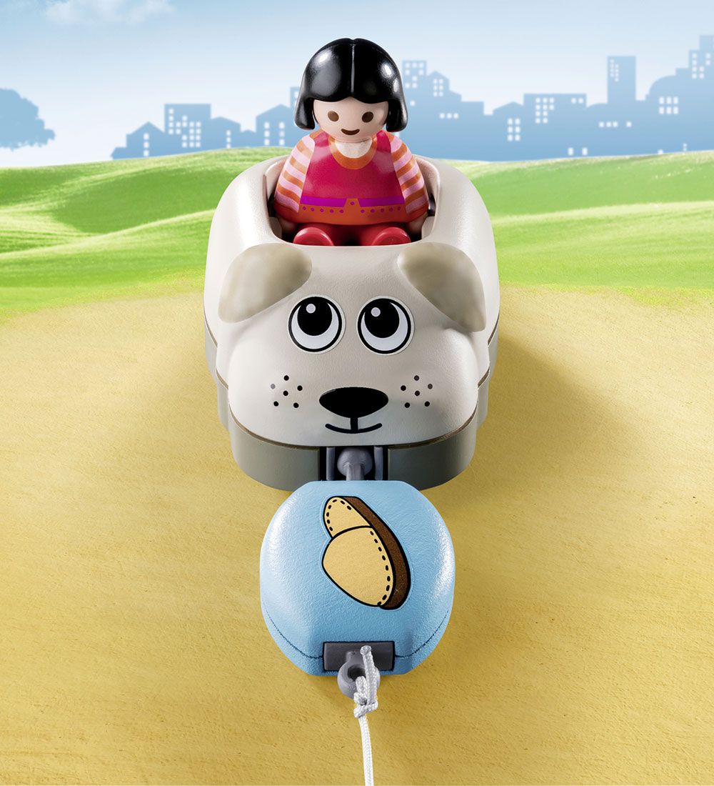 Playmobil 1.2.3 - Min Trækhund - 70406 - 6 Dele