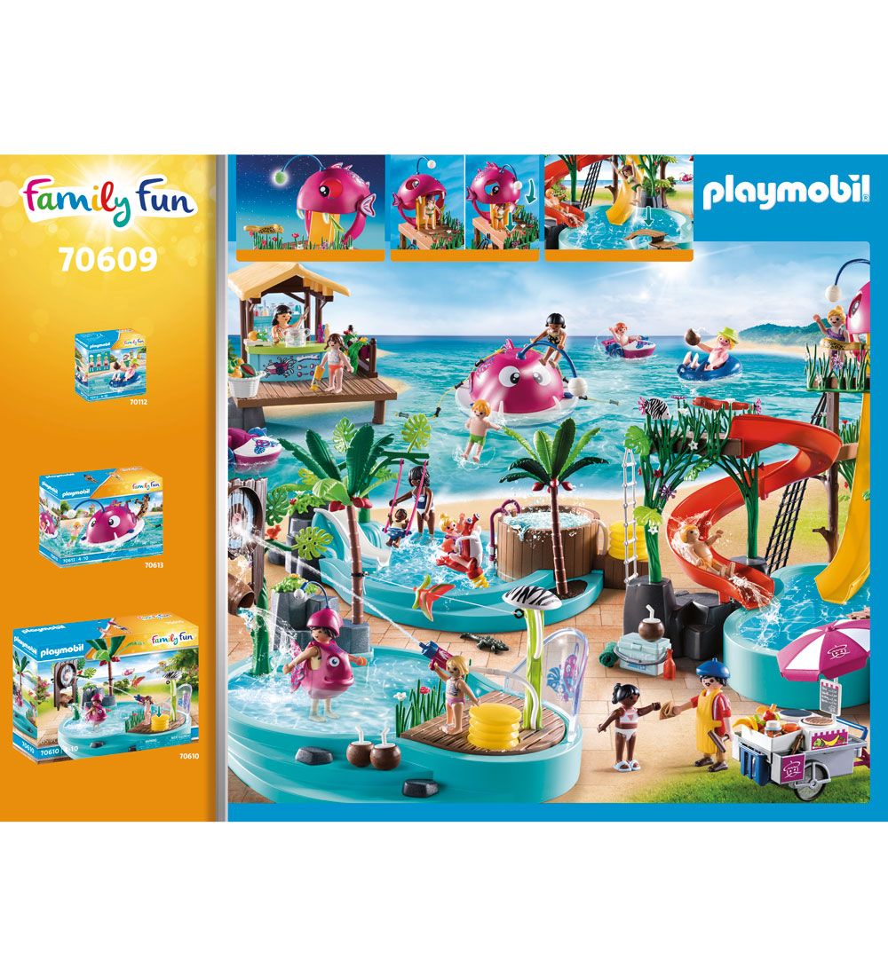 Playmobil Family Fun - Badeland Med Rutsjebane - 70609 - 132 Del