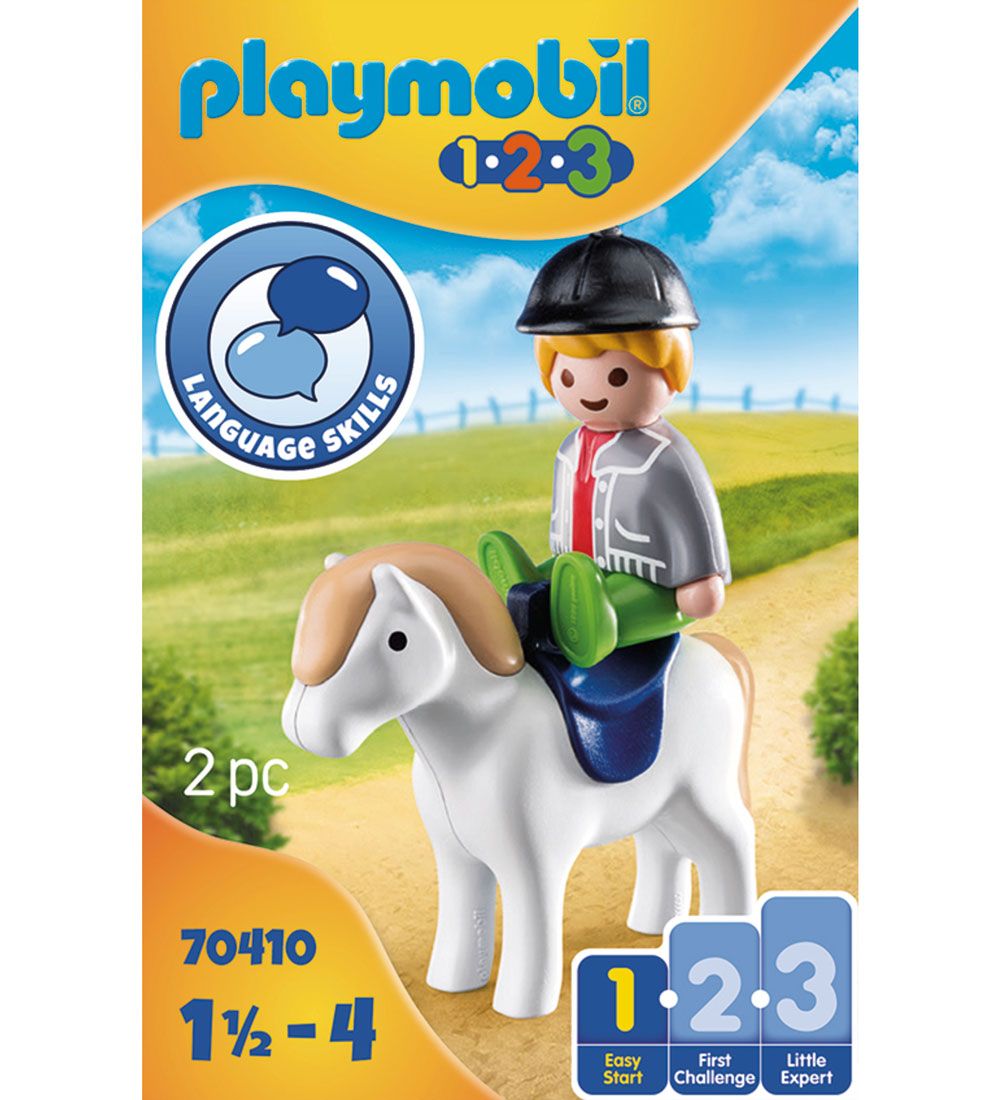 Playmobil 1.2.3 - Dreng Med Pony - 70410 - 2 Dele