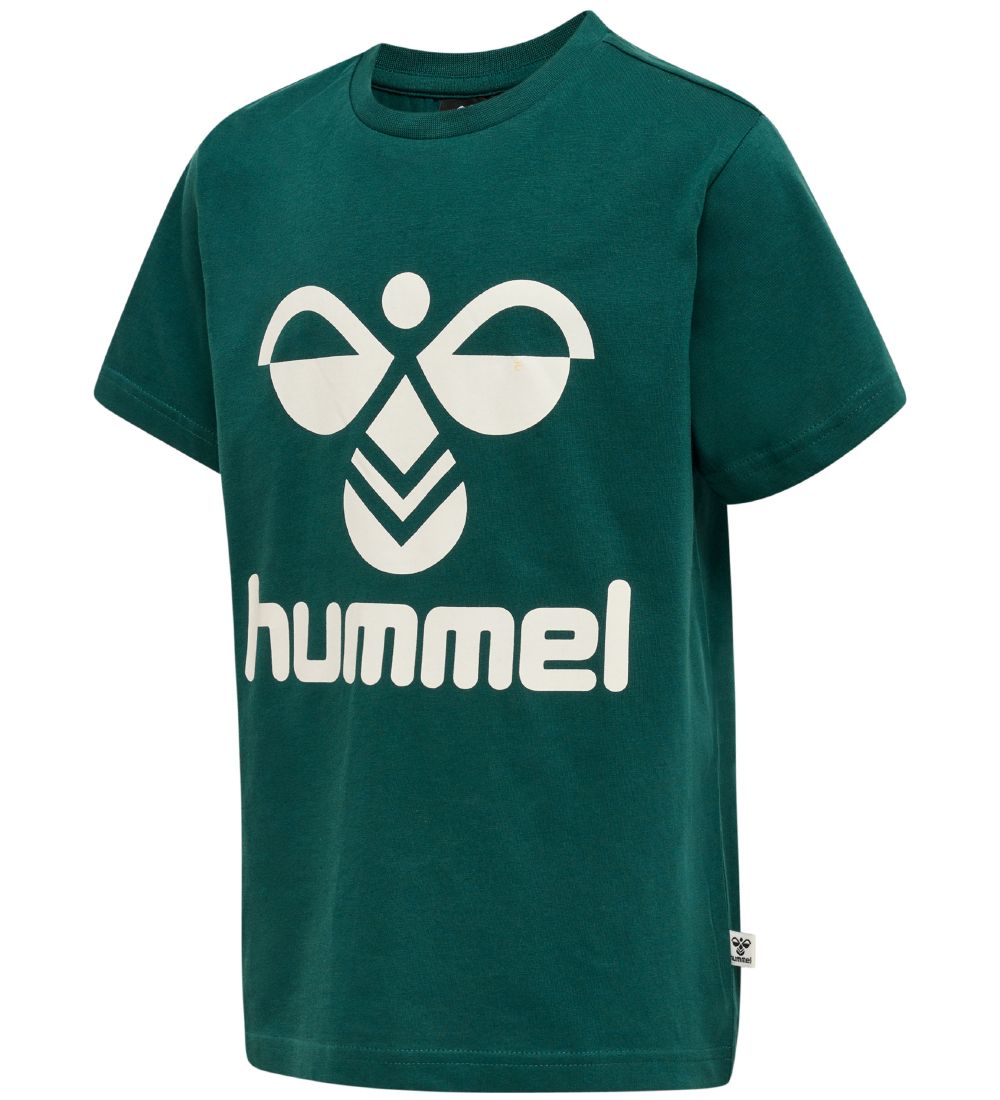 Hummel T-Shirt - hmlTres T-Shirt s/s - Deep Teal m. Logo