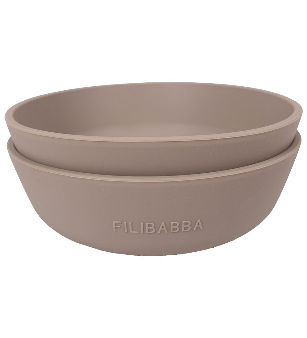 Filibabba Skål - Silikone - 2-Pak - Warm Grey