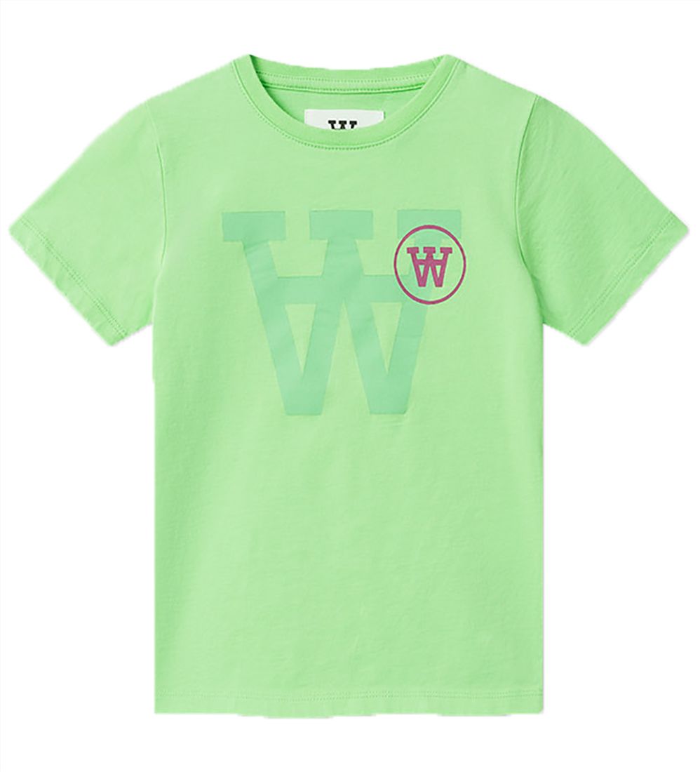 Wood Wood T-Shirt - Ola Tonal Logo T-Shirt - Pale Green