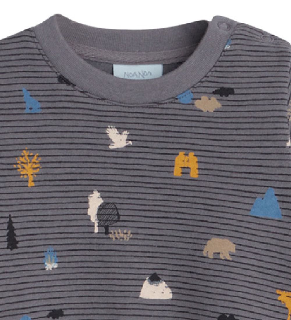 Noa Noa miniature sweatshirt - David - Print Blue/Grey