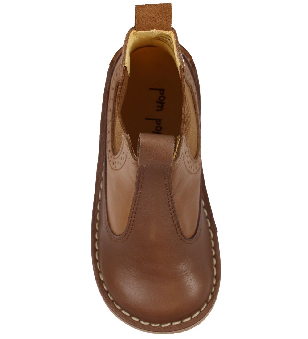 Pom Pom Støvler - Chelsea -  Camel