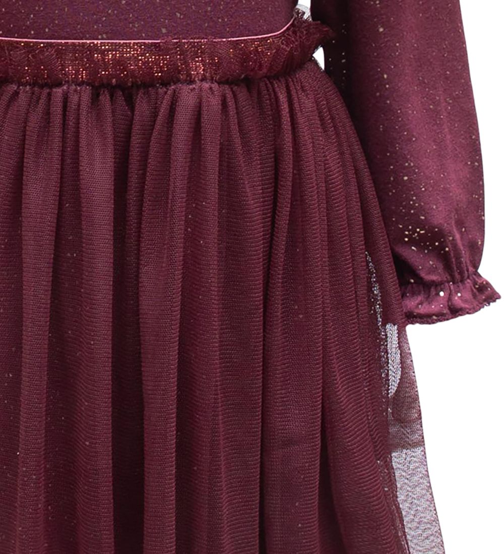Little Wonders Kjolebody m. Tyl - Carrie - Burgundy Glitter