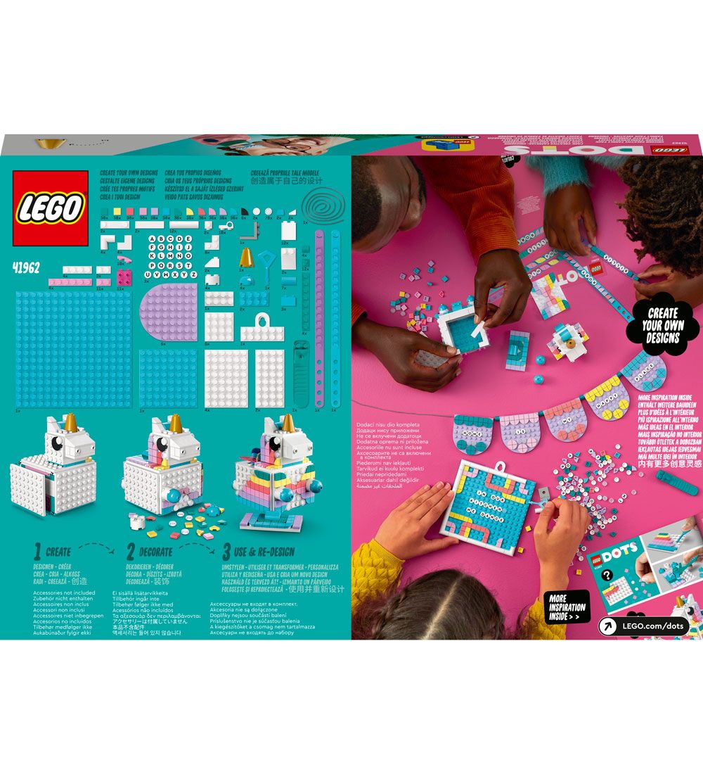 LEGO DOTS - Kreativ Familiepakke - Enhjrning 41962 - 707 Dele