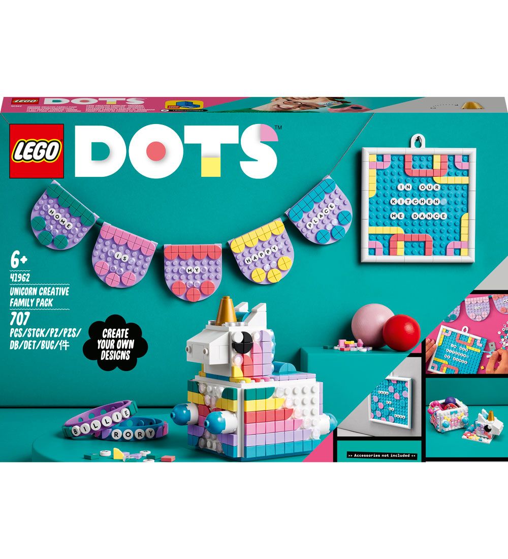 LEGO DOTS - Kreativ Familiepakke - Enhjrning 41962 - 707 Dele