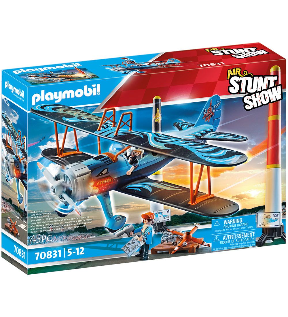 Playmobil Air Stuntshow - Dobbeltdækker "Føniks" - 70831 - 45 De