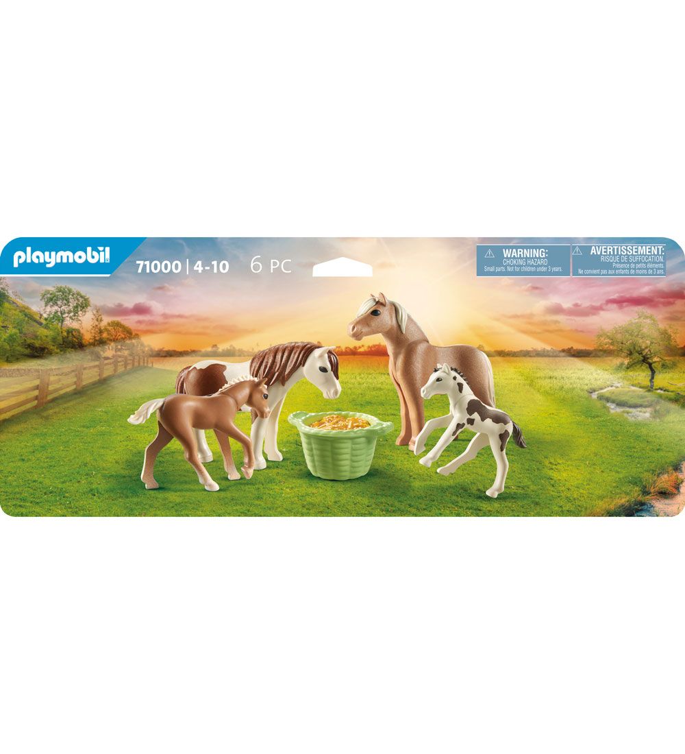 Playmobil Country - 2 Islandske Ponyer Med Fl - 71000 - 6 Dele