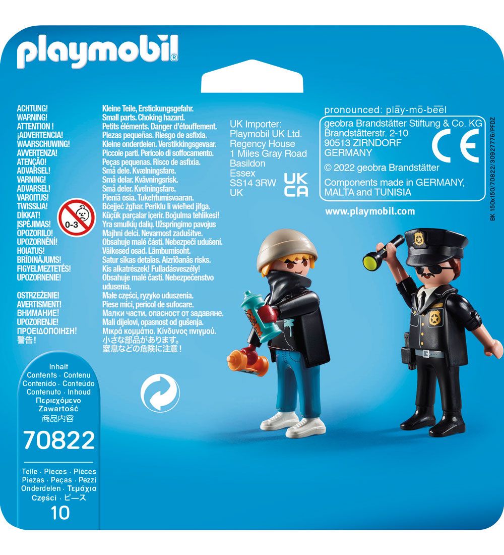 Playmobil DuoPack - Politibetjent Og Sprøjte - 70822 - 10 Dele