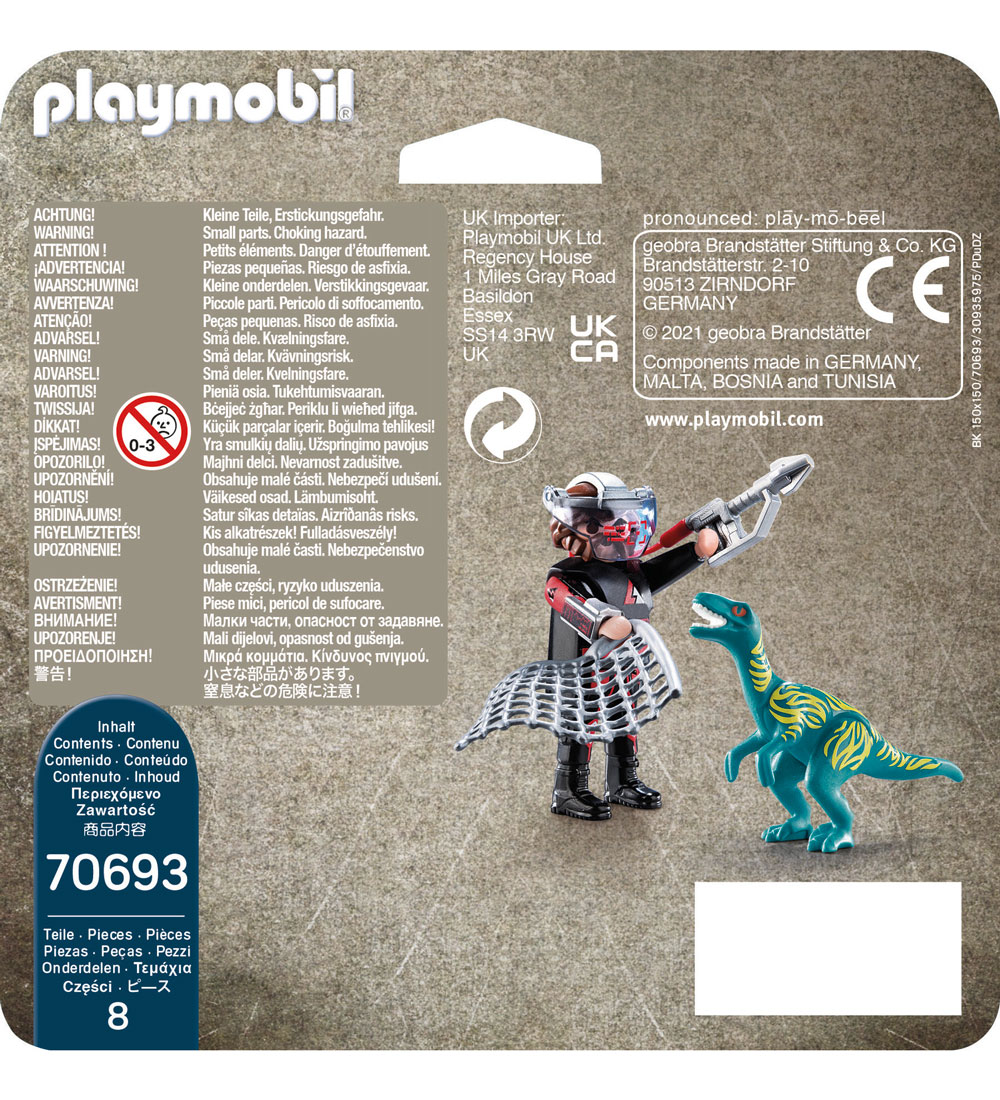 Playmobil DuoPack - Velociraptor Med Dinofanger - 70693 - 8 Del
