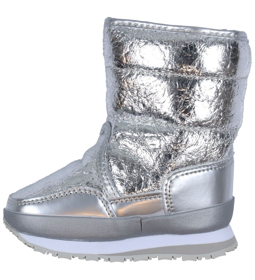 Rubber Duck Vinterstøvler - Cracked Metallic - Silver