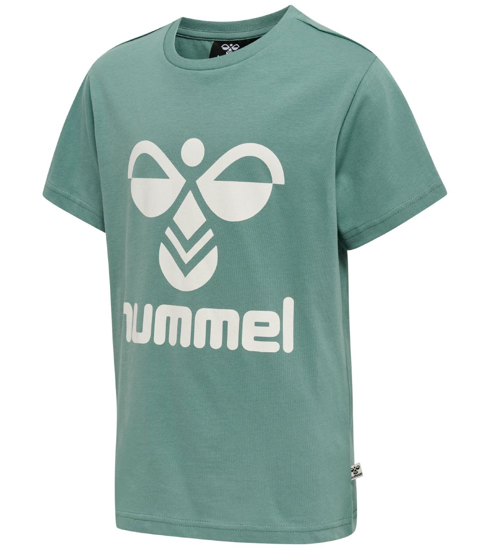 Hummel T-shirt - hmlTres - Mineral Blue m. Logo