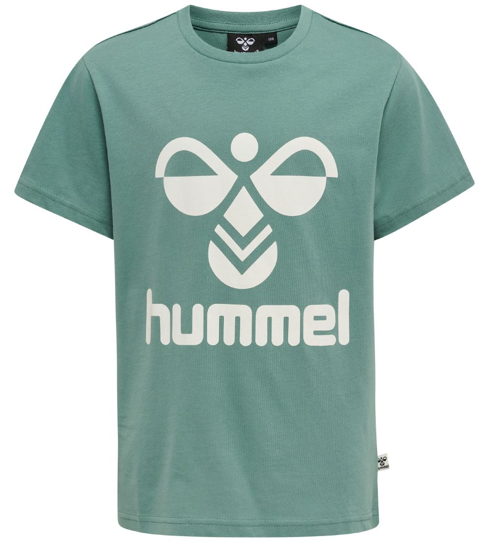 Hummel T-shirt - hmlTres - Mineral Blue m. Logo