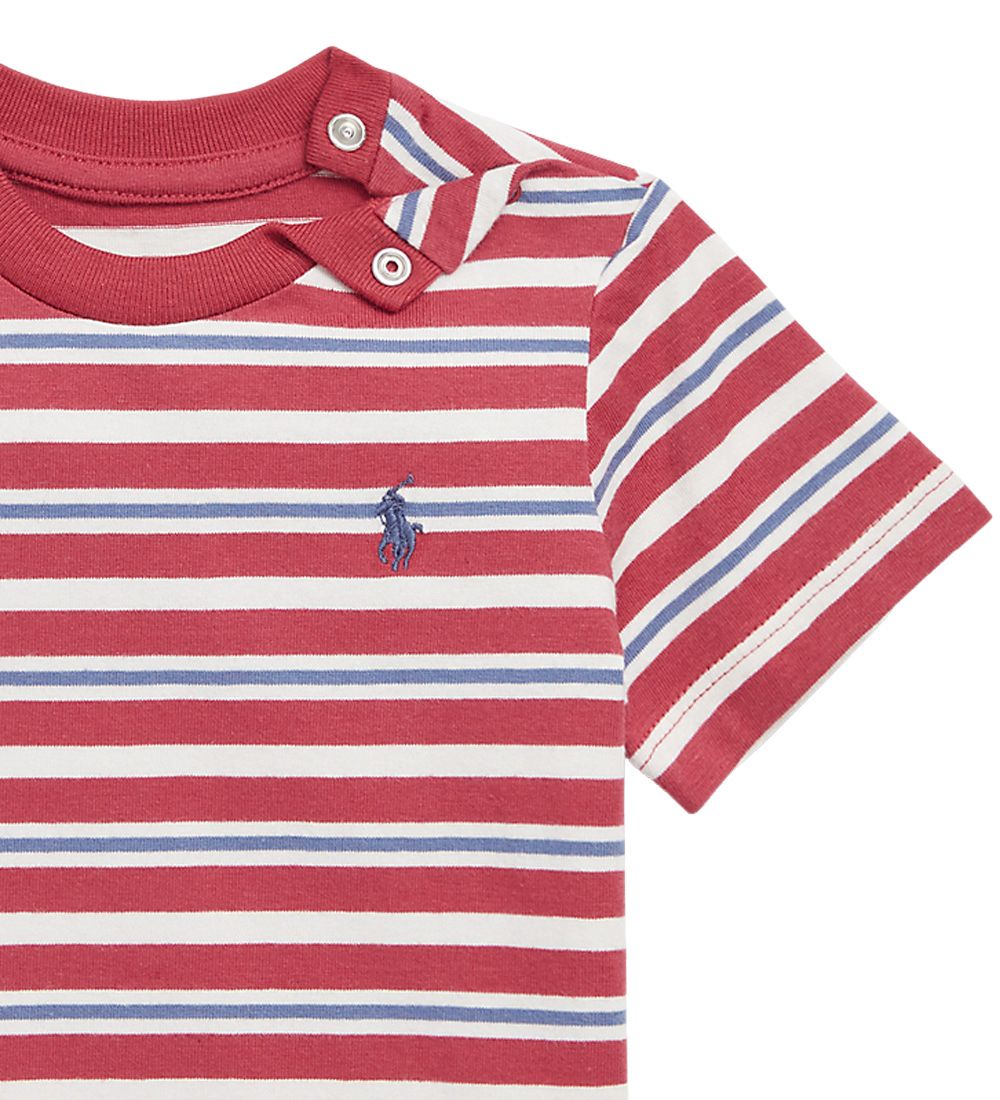 Polo Ralph Lauren Bukser/T-shirt - SBTS II - Rdstribet/Navy